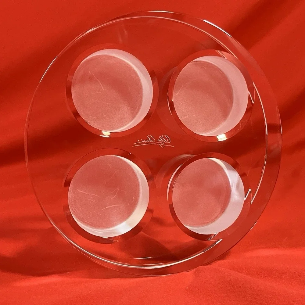 1‎ - Oleg Cassini Crystal Votive For 4 Candles / Pure Round / Signed / 127341